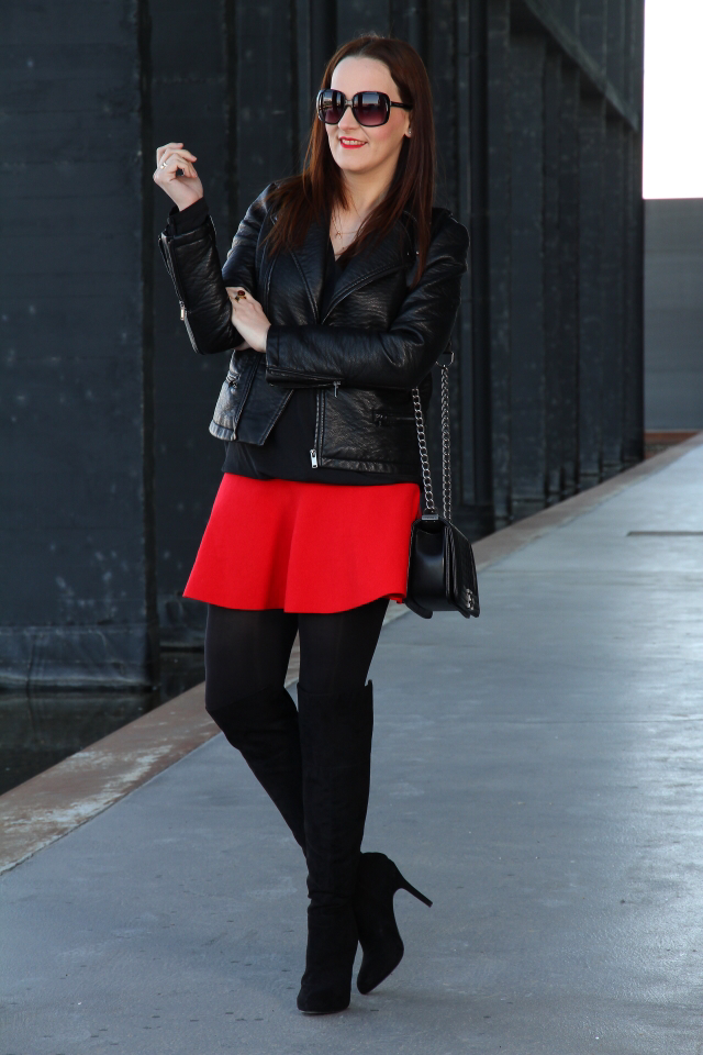 NEW LOOK WITH RED SKIRT - Fashion Tights