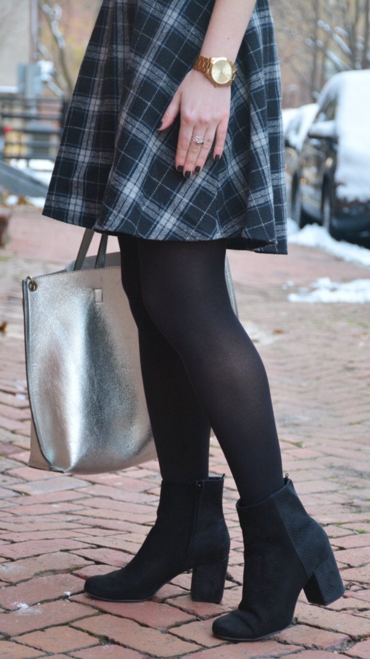 Holiday Party Look: Velvet and Plaid - Fashion Tights