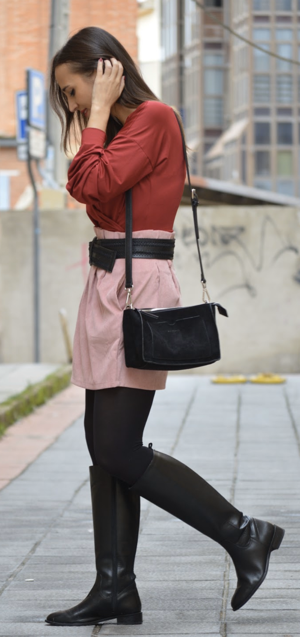 Pink and wine - Fashion Tights